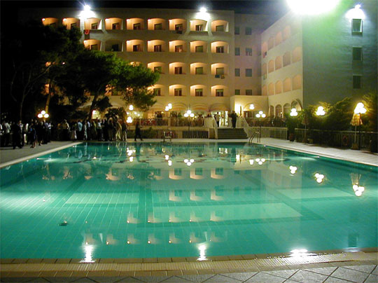 Swimming pool by night